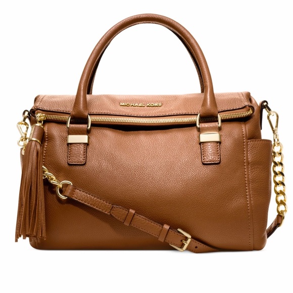 SOLD❌Michael Kors Cognac Leather Weston Satchel - Picture 1 of 16
